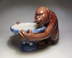 Silber - sculptuur, Art Deco Ceramic Monkey Bowl - 25 cm -