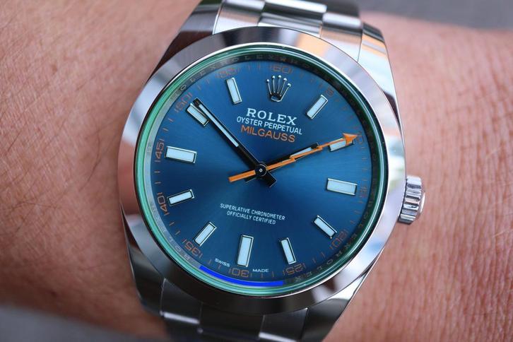 Horloge Rolex Milgauss 03/2021 Full set, Perfecte staat, Sieraden, Tassen en Uiterlijk, Horloges | Heren, Staal, Zo goed als nieuw