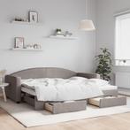 vidaXL Slaapbank met onderschuifbed en lades 90x200 cm stof, Huis en Inrichting, 90 cm, Eenpersoons, Verzenden, Nieuw