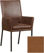 Leren eetkamerstoel - met armleuning - Vintage Leer Cognac -, Huis en Inrichting, Stoelen, Overige kleuren, Nieuw, Leer, Ophalen of Verzenden