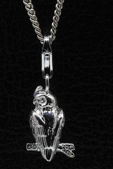 Zilveren Uil op tak hanger en/of bedel, Sieraden, Tassen en Uiterlijk, Bedels, Verzenden