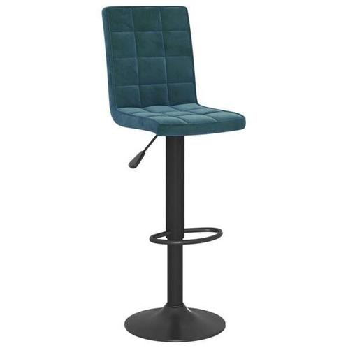Fluweel Barkruk Blauw - Tweedekansje - 360Â° Draaibaar!, Huis en Inrichting, Barkrukken, 90 cm of meer, 1 kruk, Nieuw, Metaal