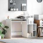 vidaXL Bureau met Opbergruimte Wit 120,5 x 44 x 88,5 cm, Huis en Inrichting, Bureaus, Verzenden, Nieuw