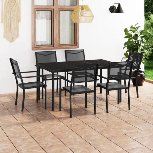 vidaXL 7-delige Tuinset staal, Tuin en Terras, Tuinsets en Loungesets, Tuinset, Nieuw, Rvs, Verzenden