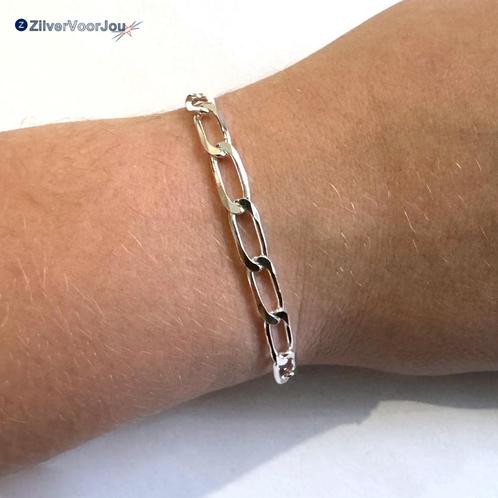 Zilveren lange gourmet schakel 5.8 mm armband, Sieraden, Tassen en Uiterlijk, Armbanden, Nieuw, Verzenden