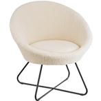 Loungestoel Centera, gestoffeerd, rond - Bouclé gebroken wit, Huis en Inrichting, Stoelen, Verzenden, Nieuw