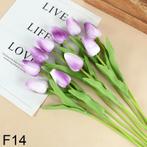 Actie tulp tulpen 33cm bundel fuchsia/wit/purple f14 /, Ophalen of Verzenden, Nieuw