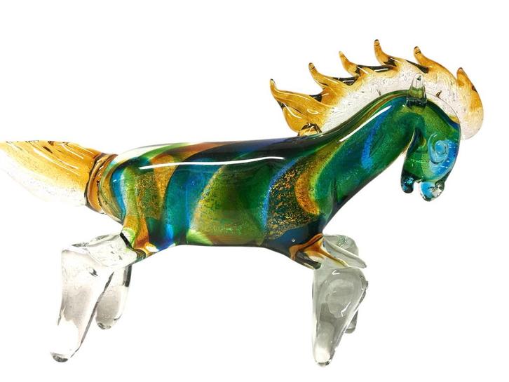 Glasgeblazen paard, vol in kleur, prachtig ontwerp, Verzamelen, Beelden en Beeldjes, Ophalen of Verzenden