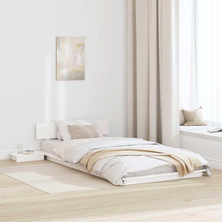 vidaXL Bedframe Bruin 75 x 190 cm Hout, Huis en Inrichting, Slaapkamer | Bedden, Wit, Nieuw, Hout, Verzenden