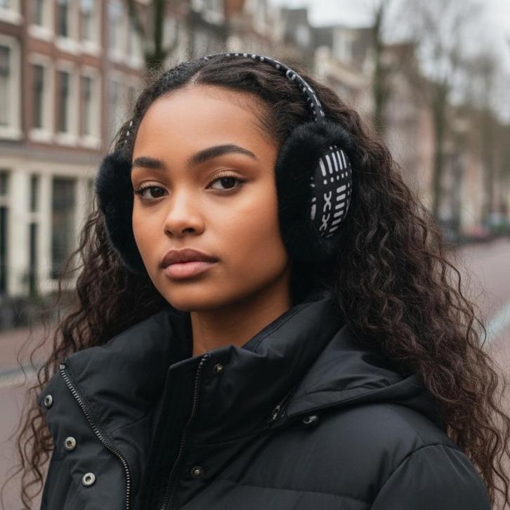 Afrikaanse Print Oorwarmers / Earmuffs - Inklapbaar Wintermo, Hobby en Vrije tijd, Stoffen en Lappen, Nieuw, Ophalen of Verzenden