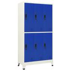 vidaXL Lockerkast 90x45x180 cm staal grijs en blauw, Huis en Inrichting, Kasten | Lockerkasten, Verzenden, Nieuw