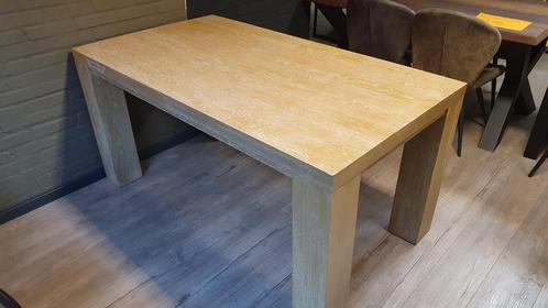 Stonewash eiken eettafel van 160x90cm, Huis en Inrichting, Tafels | Eettafels, Nieuw, Ophalen