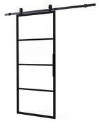 Intersteel DIY-schuifdeur Cubo zwart incl. transparant glas, Doe-het-zelf en Verbouw, Hang- en Sluitwerk, Verzenden, Nieuw