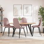 vidaXL Eetkamerstoelen 4 st fluweel roze, Huis en Inrichting, Stoelen, Verzenden, Nieuw