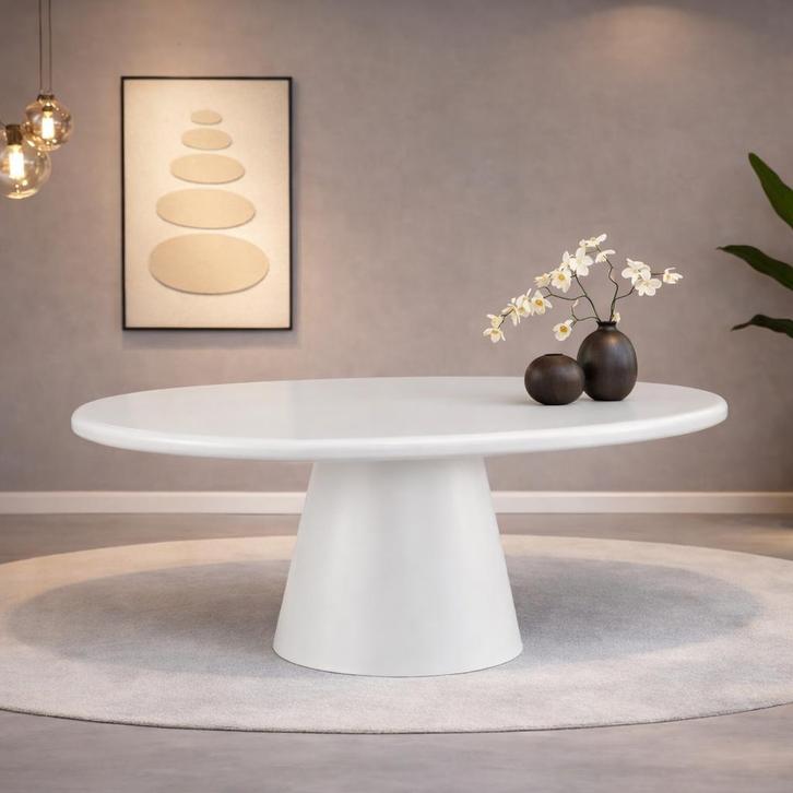 Ronde Betonlook Eettafel – Ø130 – Nieuw – €599, Huis en Inrichting, Tafels | Eettafels, 100 tot 150 cm, 100 tot 150 cm, Rond, Vijf personen of meer