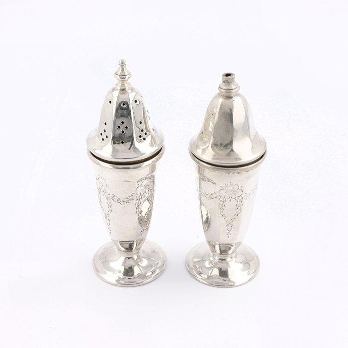 Emile Viner - Sheffield 1931 - Peper- en zoutstel (2) - .925, Antiek en Kunst, Antiek | Goud en Zilver