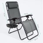 2dekans | LifeGoods Set van 2 Ligstoelen – Verstelbaar –, Ophalen of Verzenden, Zo goed als nieuw, Zwart