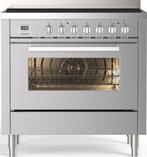 Ilve LBI095WSCM3/SS inductie fornuis rvs - 90 cm. breed, Witgoed en Apparatuur, Fornuizen, Verzenden, 60 cm of meer, Nieuw, Energieklasse A of zuiniger