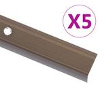 vidaXL Trapneuzen L-vormig 5 st 90 cm aluminium bruin, Doe-het-zelf en Verbouw, Verzenden, Nieuw