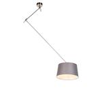 Hanglamp staal met linnen kap donkergrijs 35 cm - Blitz, Huis en Inrichting, Lampen | Hanglampen, Nieuw, Overige stijlen