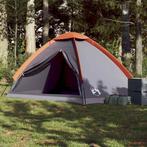 vidaXL Koepeltent 4-persoons waterdicht grijs en oranje, Caravans en Kamperen, Verzenden, Nieuw, Tot en met 2