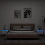 vidaXL Nachtkastjes met LEDs 2 st wandgemonteerd wit, Nieuw, Verzenden