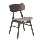 *WOONWINKEL* Kave Home Selia Retro Stoel Grijsbruin Hout, Verzenden, Nieuw, Grijs, Stof