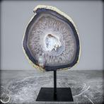 Natuurlijke amethist agaat druse op standaard- 3663.25 g, Verzamelen, Mineralen en Fossielen