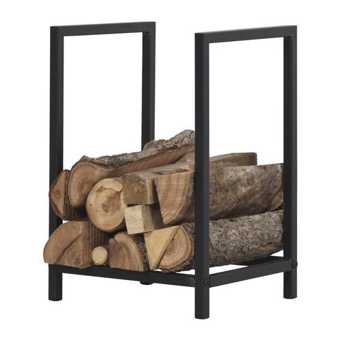 [en.casa] Brandhout rek houtopslag Torsås 40x30x50 cm zwart, Tuin en Terras, Haardhout, Verzenden