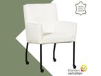 Leren eetkamerstoel Lucky - Toledo Purewhite (wit), Bohemian, Industrieel, Modern, Scandinavisch, Wit, Nieuw, Leer