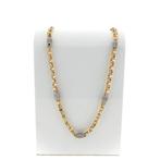 18 Krt. Gouden magnum schakel ketting met zirconia | 71 cm, Sieraden, Tassen en Uiterlijk, Kettingen, Gebruikt, Overige kleuren