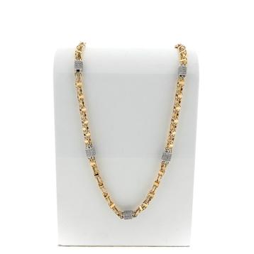 18 Krt. Gouden magnum schakel ketting met zirconia | 71 cm beschikbaar voor biedingen