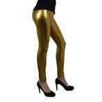 Metallic legging goud, Verzenden, Nieuw, Feestartikel