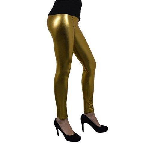 Metallic legging goud, Hobby en Vrije tijd, Feestartikelen, Feestartikel, Nieuw, Verzenden