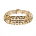 Gouden fantasie schakel armband | 22 cm (uniek) (uniek), Ophalen of Verzenden, Gebruikt, Overige kleuren, Goud