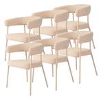 Eetkamerstoel set van 6 Huk 78x57x56 cm beige [en.casa], Verzenden, Nieuw