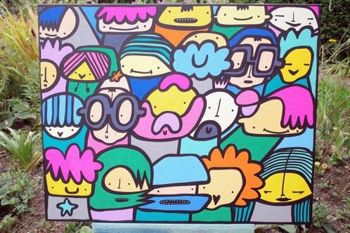 Kev Munday (1986) - Face The Crowd, Antiek en Kunst, Kunst | Schilderijen | Modern