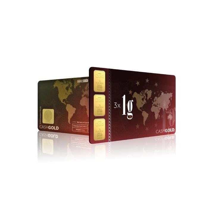 3x 1 gram karatbars goudbaar, Postzegels en Munten, Edelmetalen en Baren, Verzenden