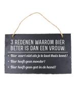 Leisteen Bordje Bier 25cm, Nieuw, Verzenden