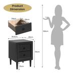 2dekans | Coast Nachtkastje met 2 Laden – 45x40x62 cm –, Huis en Inrichting, Slaapkamer | Nachtkastjes, Ophalen of Verzenden, Zo goed als nieuw