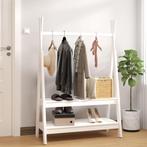vidaXL Kledingrek 100x45,5x150 cm massief grenenhout wit, Verzenden, Nieuw