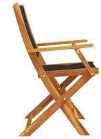 2 Opvouwbare Tuinstoelen van Zwart Acaciahout en Kunststof, Verzenden, Nieuw