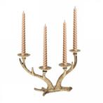 Relaxdays gewei kandelaar, 4-armig, vintage kaarsenhouder in, Huis en Inrichting, Verzenden, Nieuw