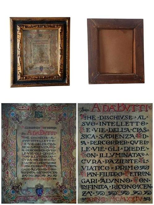 Paneel - Vellum - Thanksgiving - 1924, Antiek en Kunst, Antiek | Overige Antiek