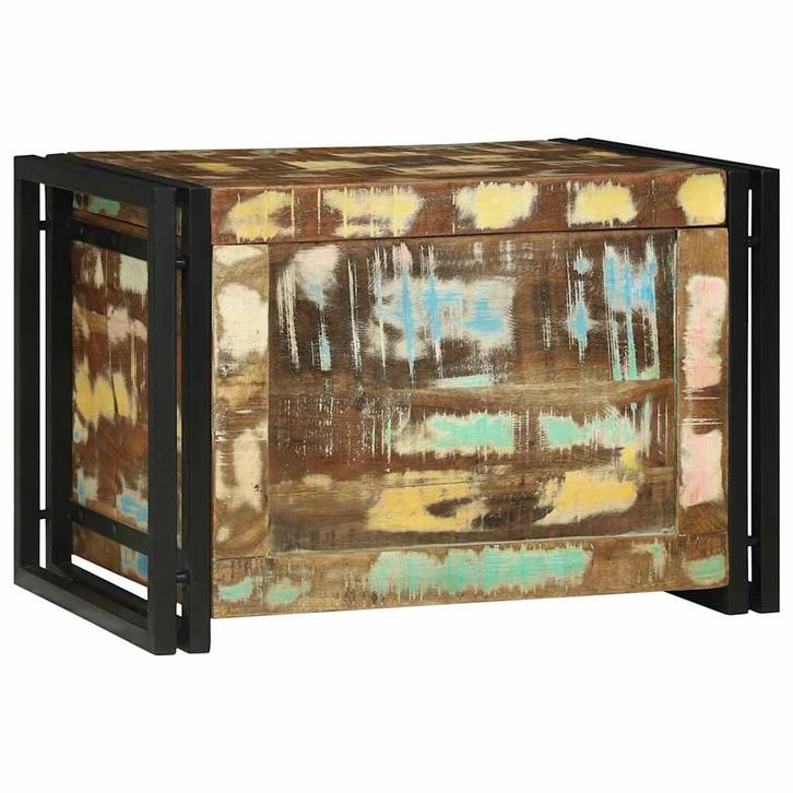 vidaXL Opslagdoos Bruin en zwart 60 x 40 x 41 cm Gerecycled, Huis en Inrichting, Woonaccessoires | Kisten, Nieuw, Verzenden