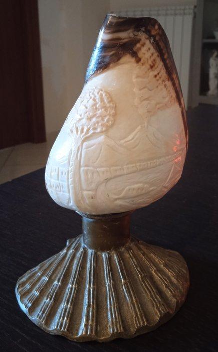 sculptuur, Golfo di Napoli - 16 cm - Messing, Schelp, Antiek en Kunst, Curiosa en Brocante