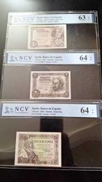 Spanje. - 3 x 1 peseta - various dates - Pick 128a, 135a,