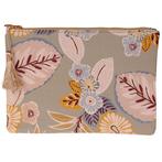Toilettasje / Etui - Saliegroen - Bloemen Print Blauw & Oker, Ophalen of Verzenden, Nieuw, Groen