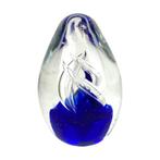 Presse-papier - Ei-vormig - Glas - Blauw - 11 cm