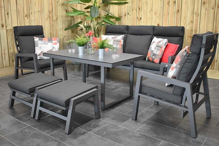 Atletico Verstelbare Aluminium Loungeset 3 Zitsbank 2 Lounge, Tuin en Terras, Tuinsets en Loungesets, Bank, Eettafel, Hocker, Stoel